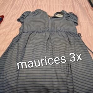 Maurices Casual Blue Striped Dress